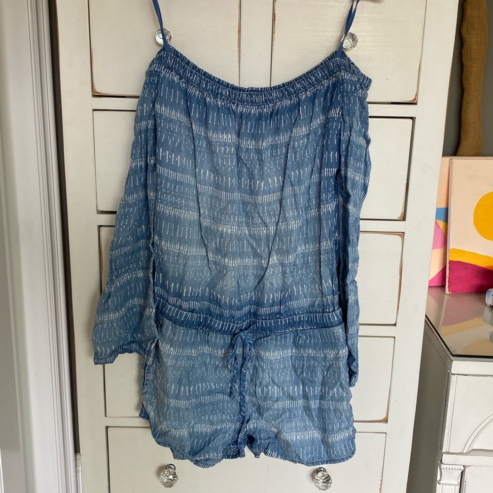 Blue Striped Romper - Picture 4 of 9